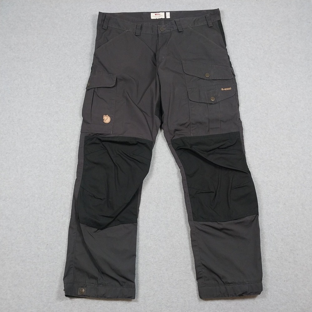 Fjallraven Pants 36x30 Gray Black Vidda Pro Cargo G1000 Outdoors Hiking